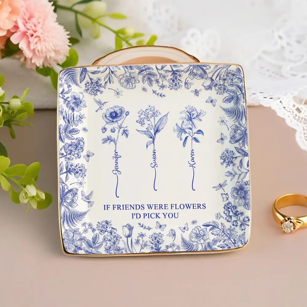 "It Takes a Long Time to Grow Old Friends" Personalized Jewelry Dish – Custom Gift for Friends and Sisters