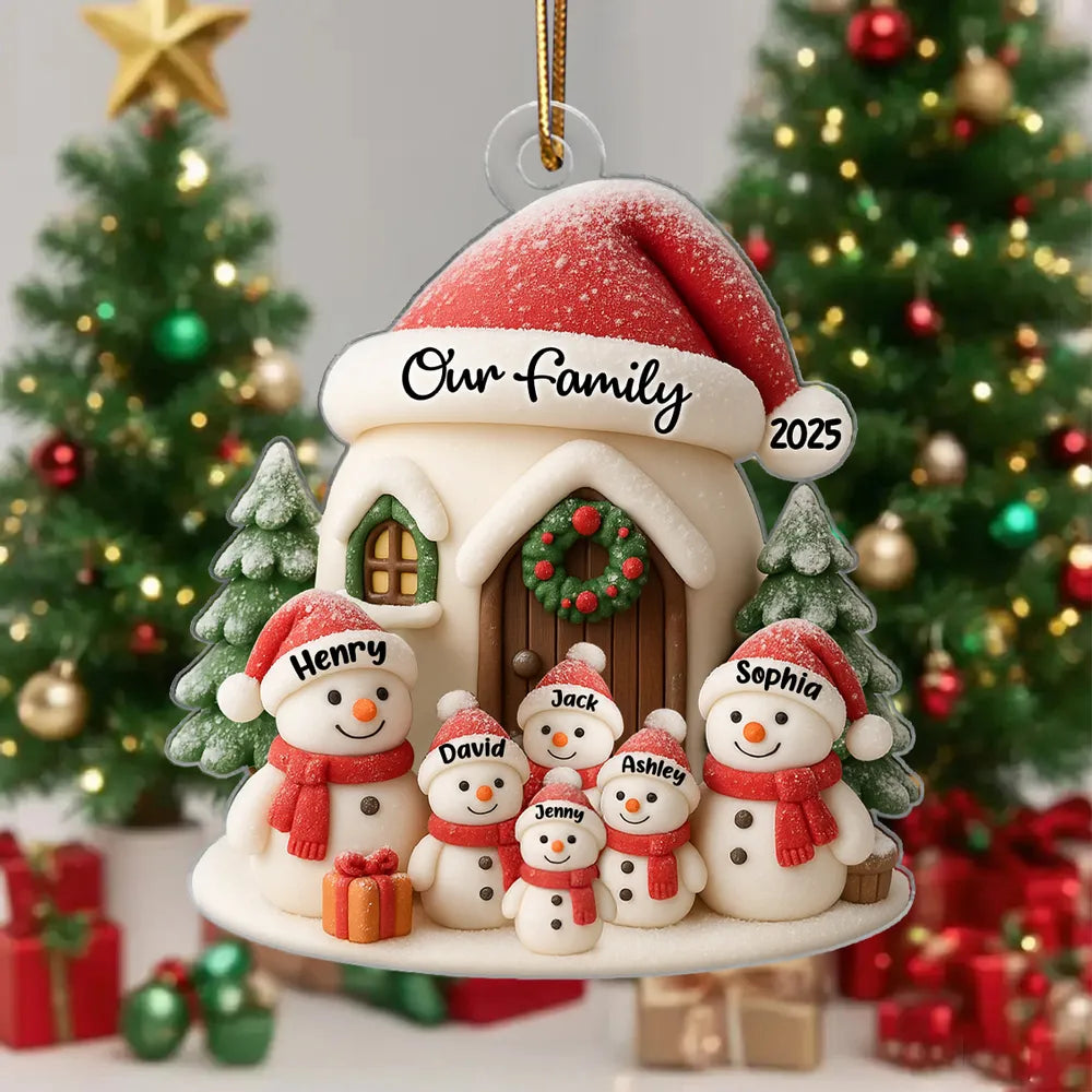 Festive Snowman Family Acrylic Ornament for Personalized Holiday Decoration, Warm Christmas Spirit, Ideal Gift for Loved Ones