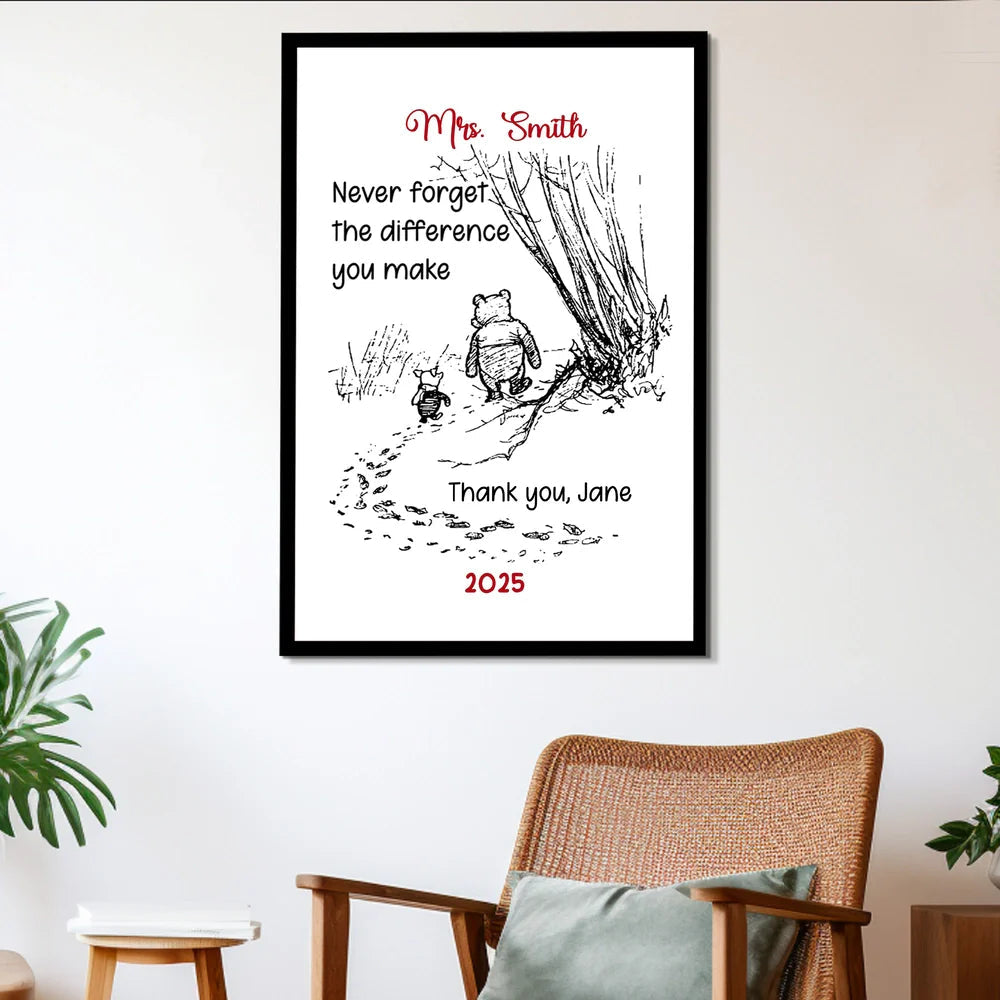 Custom Acrylic Plaque Keepsake, Heartfelt Never Forget the Difference You Make Message, Meaningful Appreciation Gift