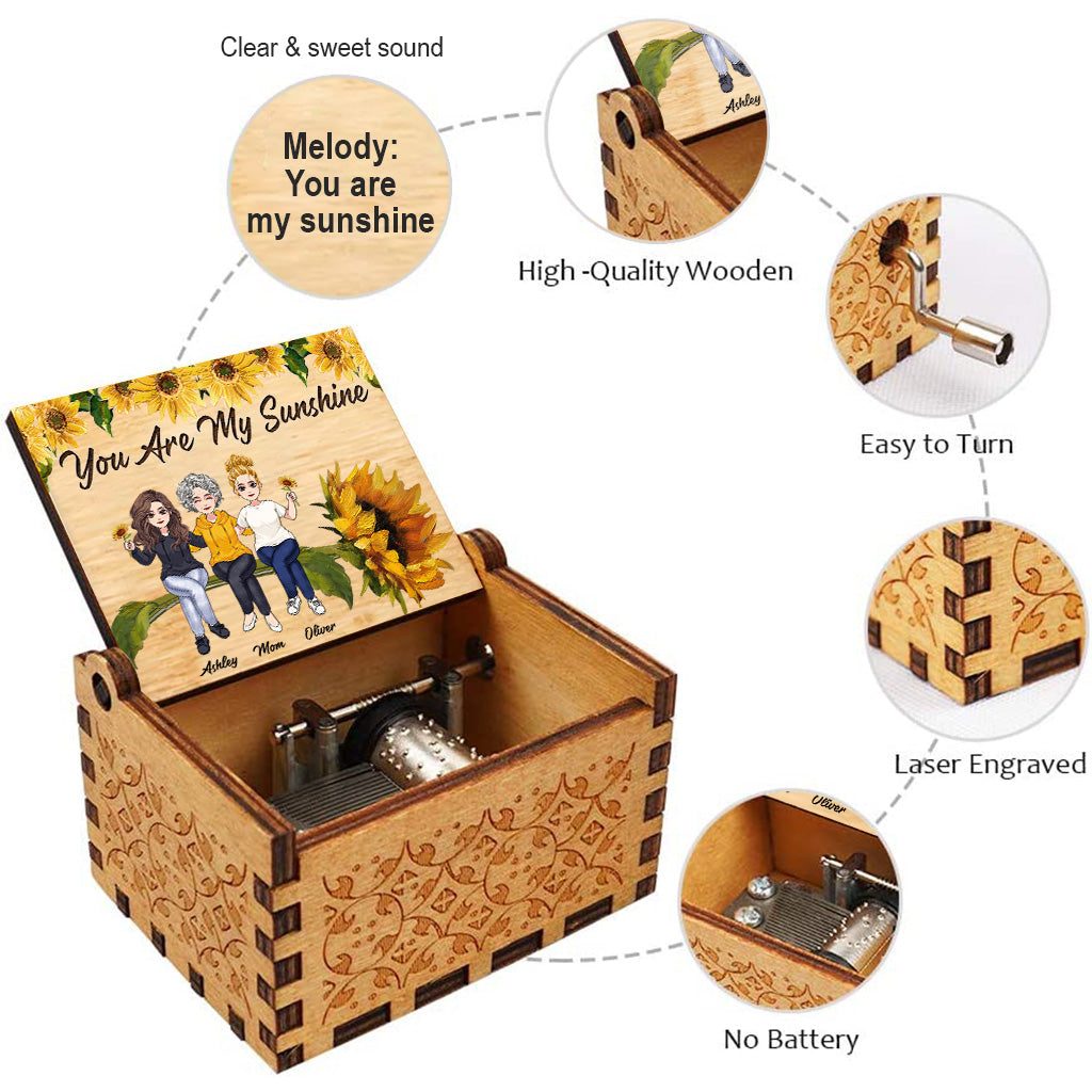 You Are My Sunshine - Personalized Mother's Day Mother Hand Crank Music Box