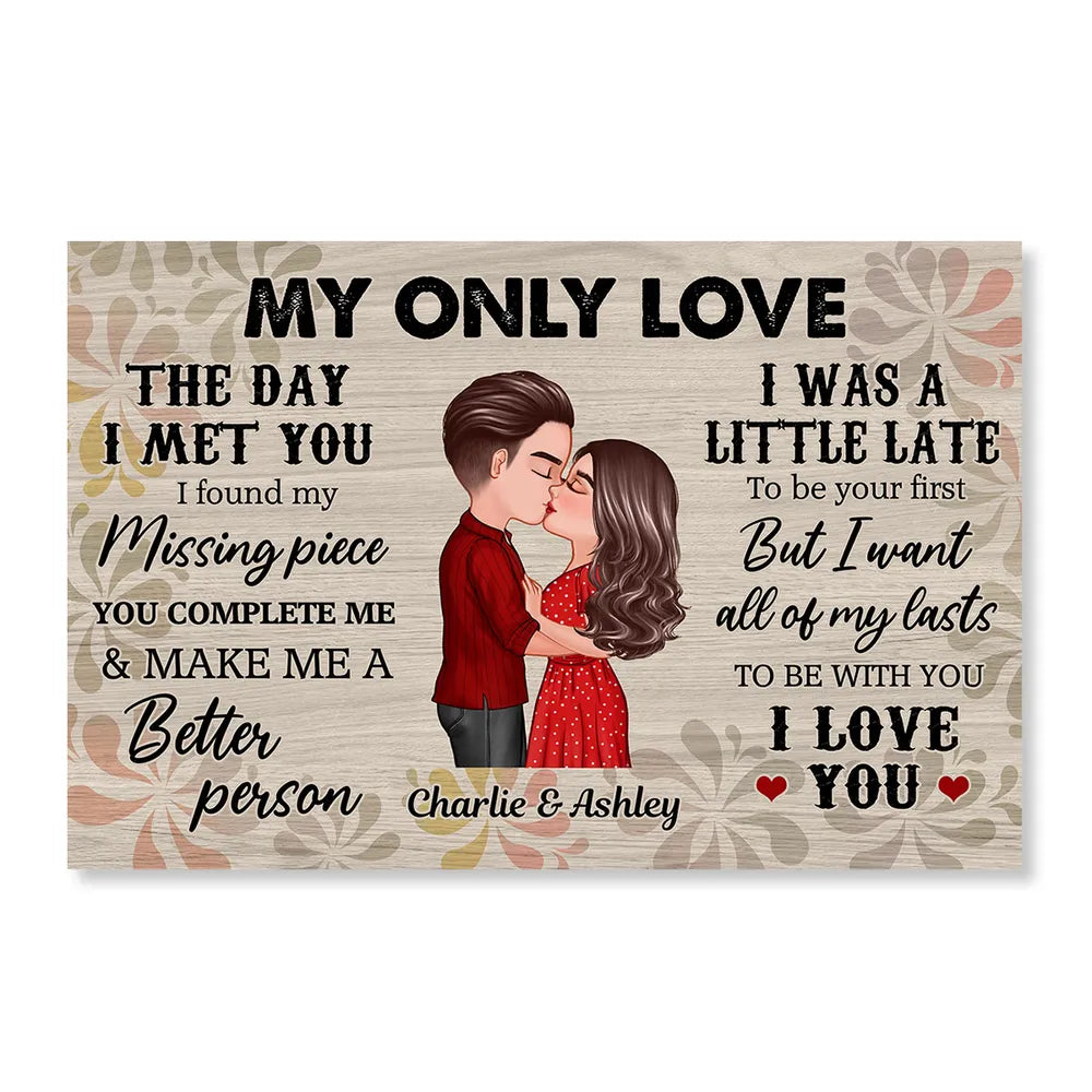 Romantic Couple Embracing Artwork – Valentine’s Custom Canvas, Plaques, Ornaments, Keychains & Pillows