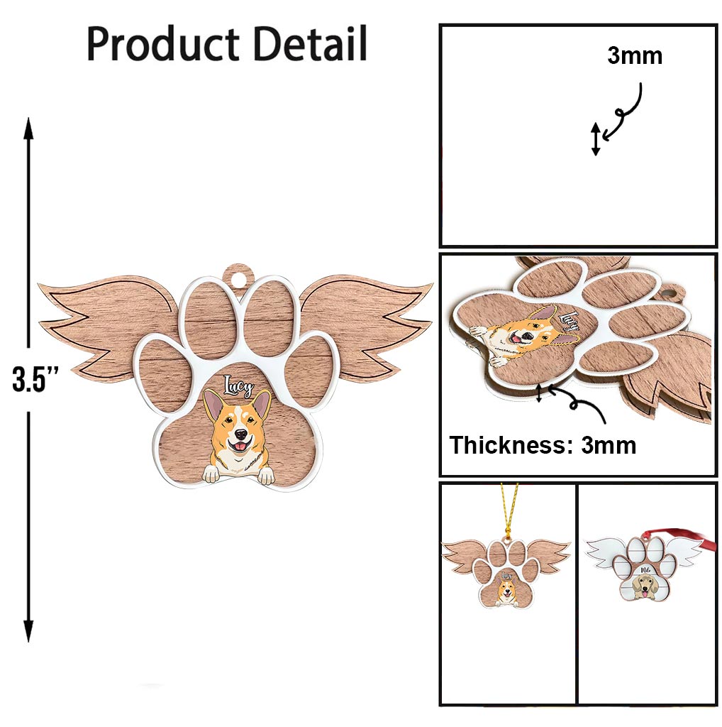 Rainbow Bridge - Personalized Christmas Dog Ornament (Printed On Both Sides)