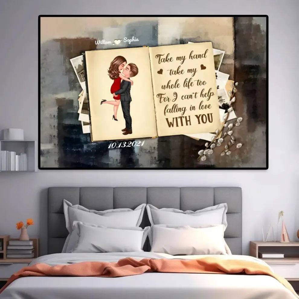 "Forever Yours - Personalized Poster or Canvas for Couples - A Romantic Gift Celebrating Your Special Date"