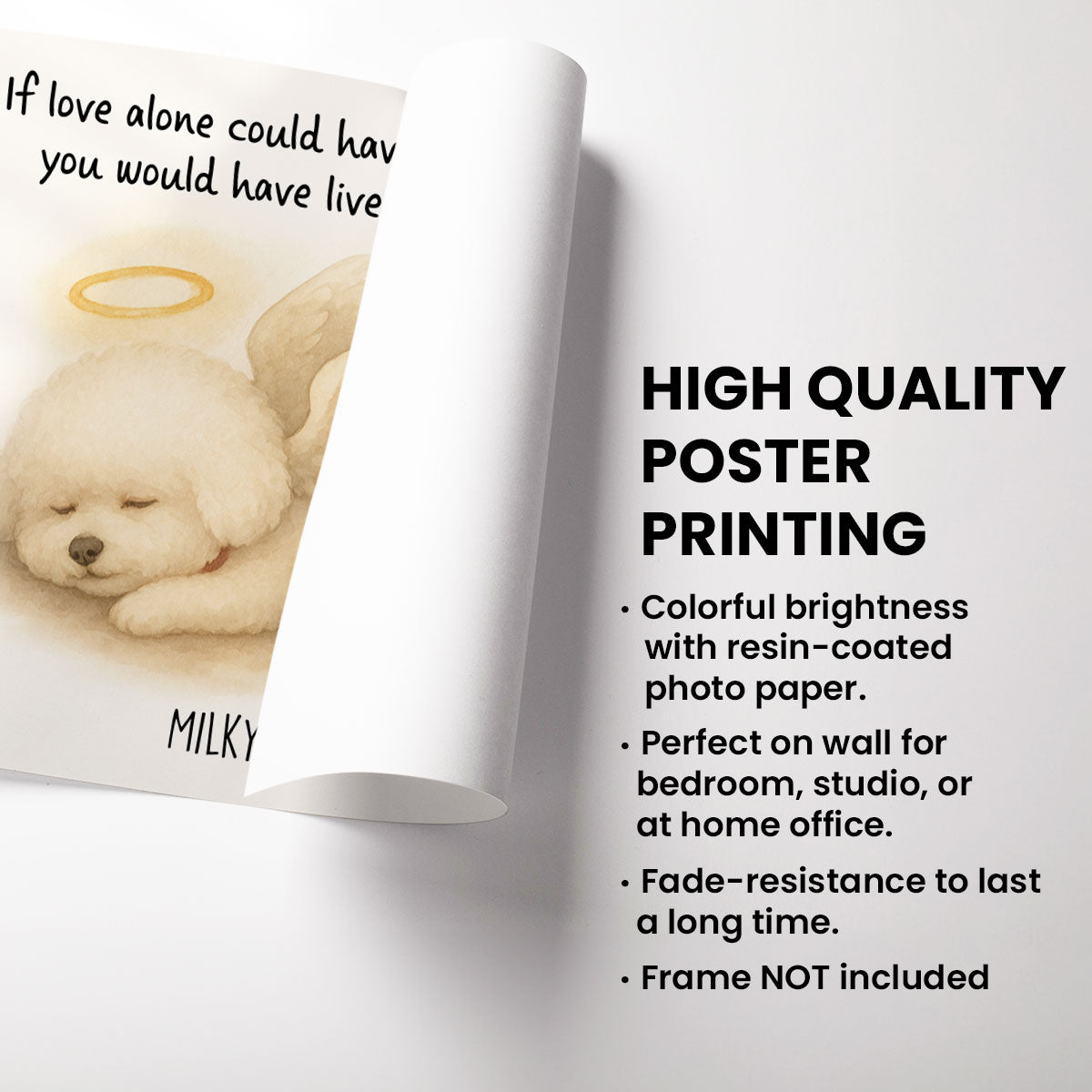 Pet Memorial Canvas with Sleeping Angel Pet – "You Were My Favorite Hello & My Hardest Goodbye" Personalized Wall Art