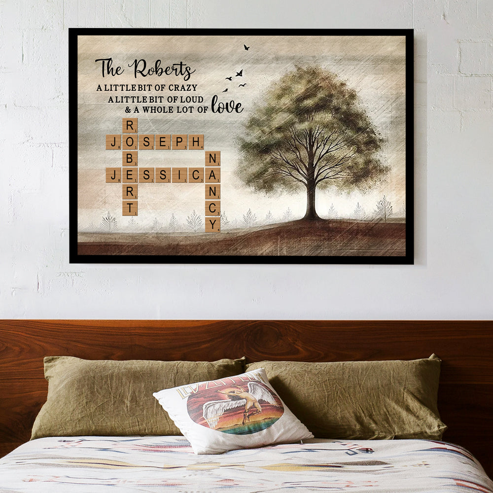Personalized Family Poster - Custom Surname & Names Canvas Gift