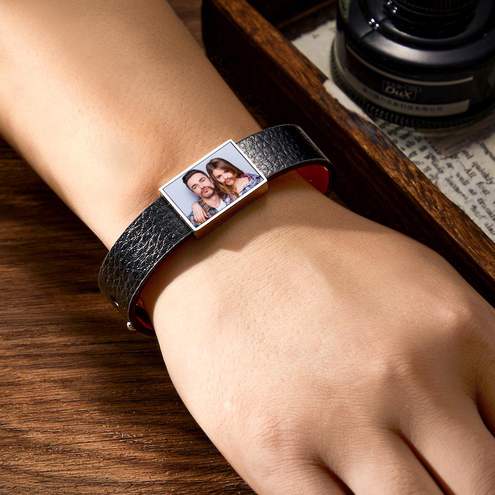 Any Photo - Personalized Picture Leather Bracelet