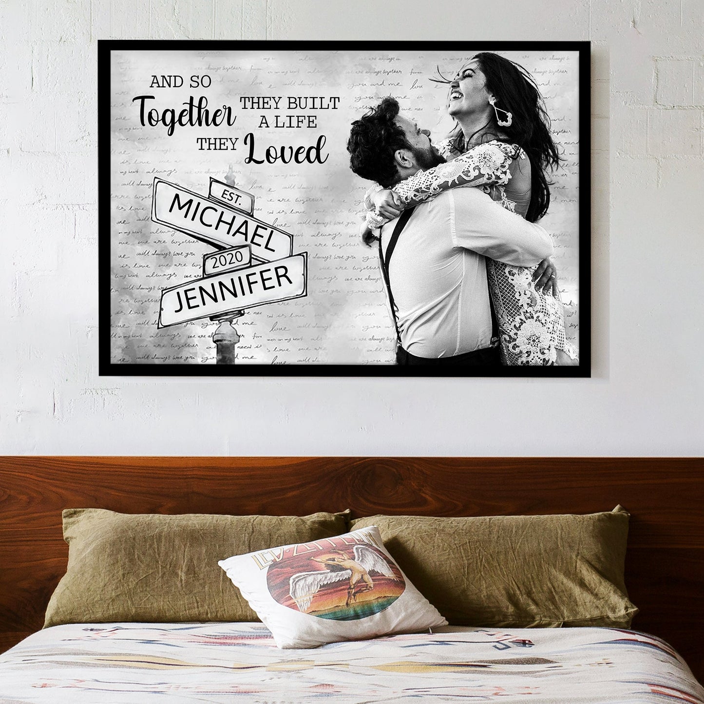 Personalized Couple Poster - "Together They Built a Life They Loved" - Custom Gift for Lovers and Couples