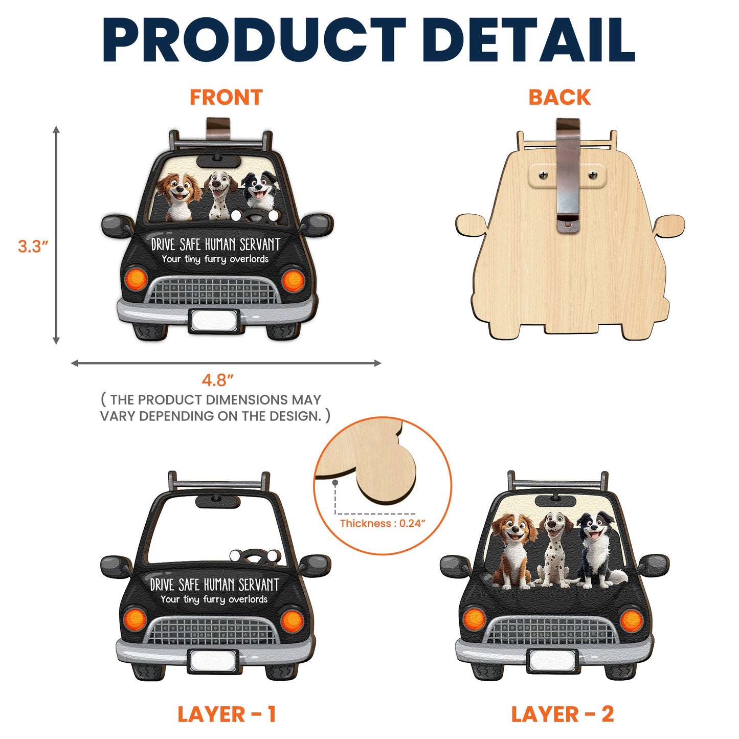 Personalized Dog Car Visor Clip - 'Drive Safe' Custom Pet Illustration Gift