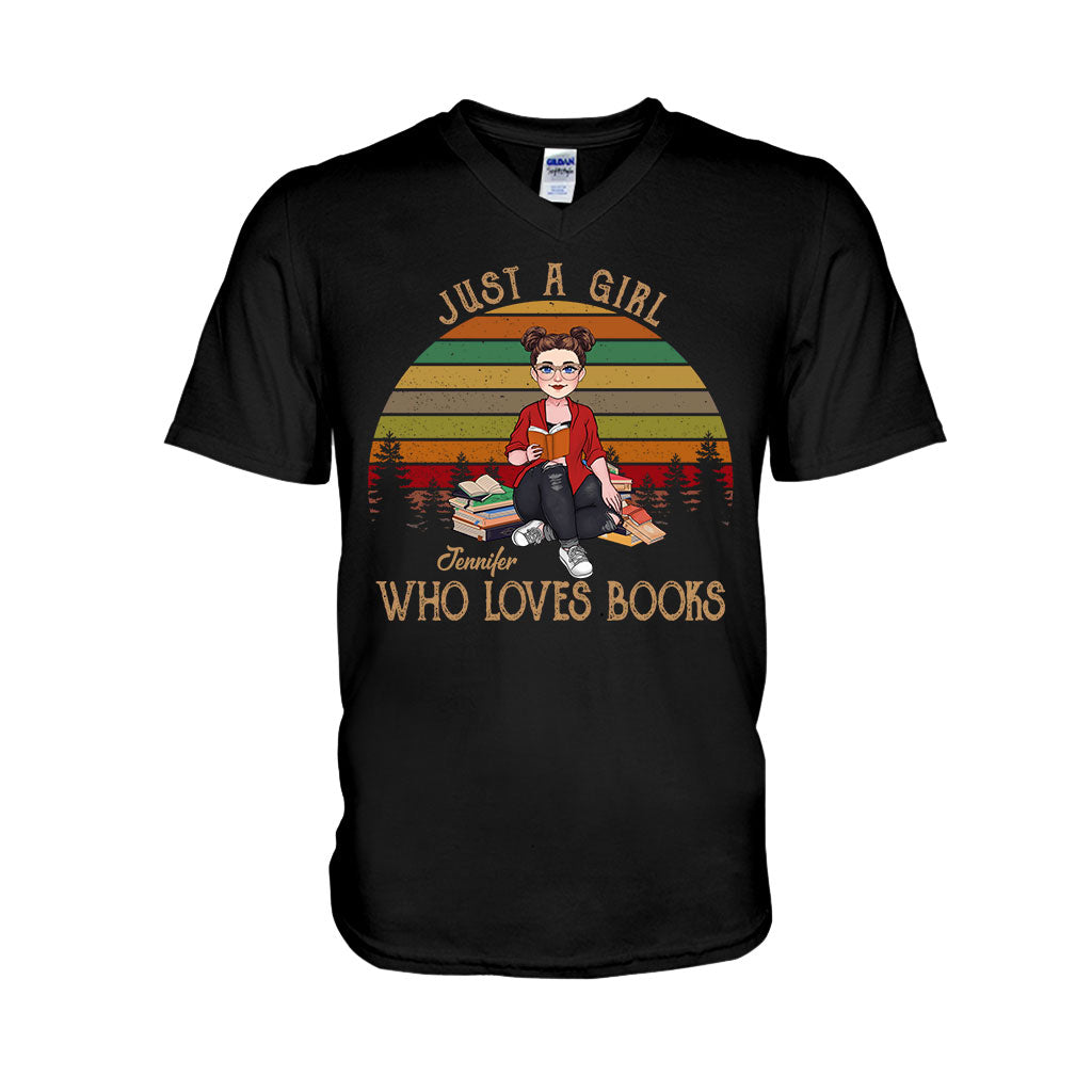 Just A Girl Who Loves Book - Personalized Book T-shirt & Hoodie
