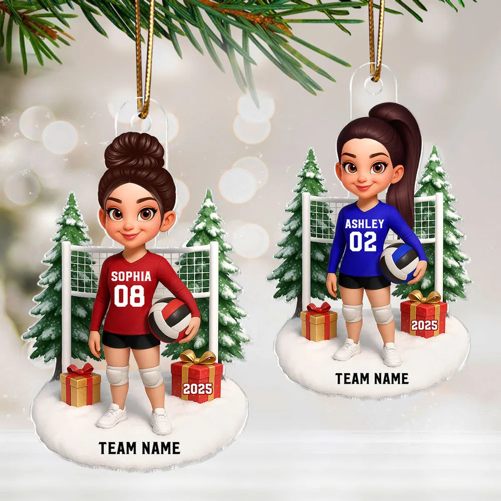 Volleyball Player Acrylic Ornament – Festive Tree Decor, Perfect Gift for Athletes