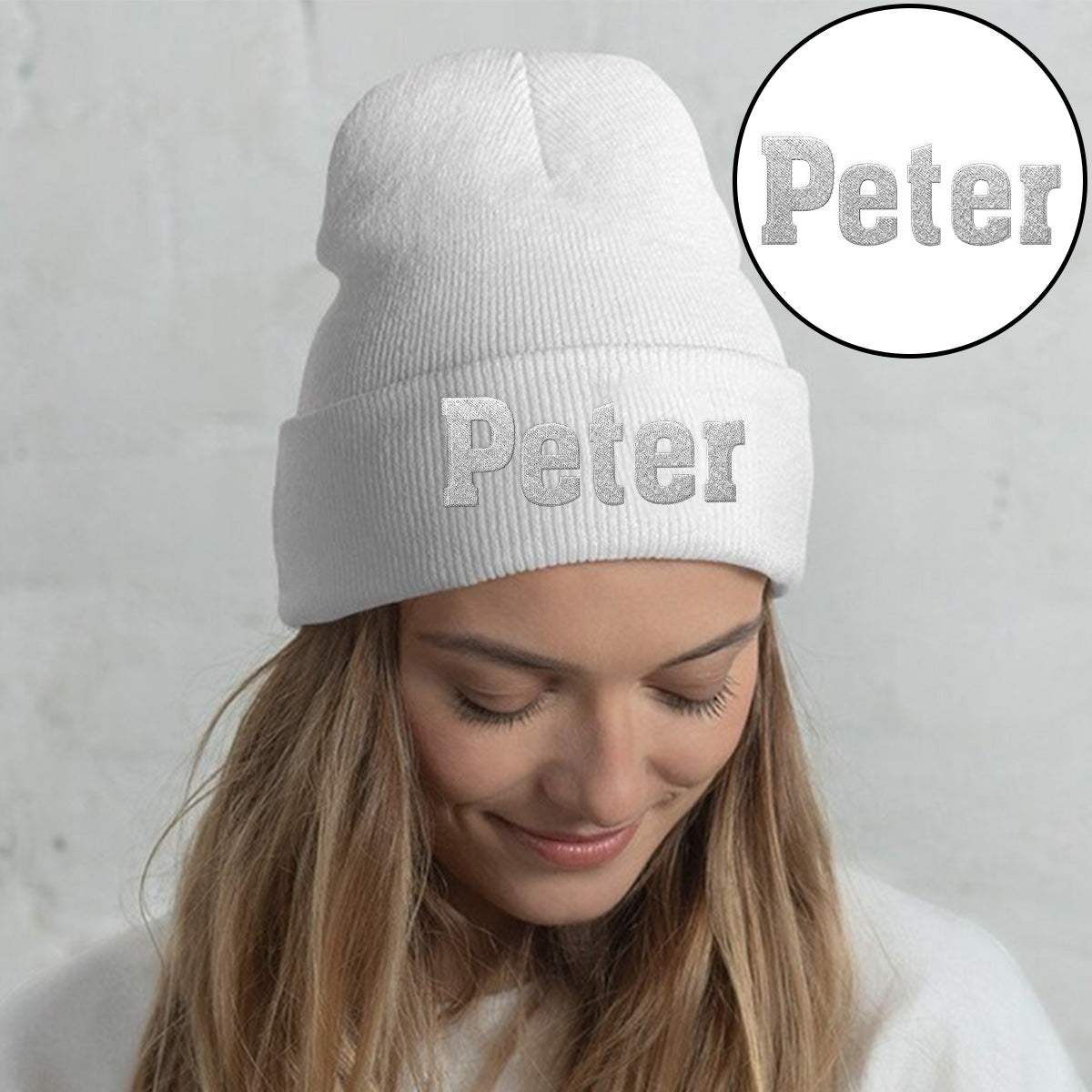 Custom Name - Personalized grandson Embroidered Beanie