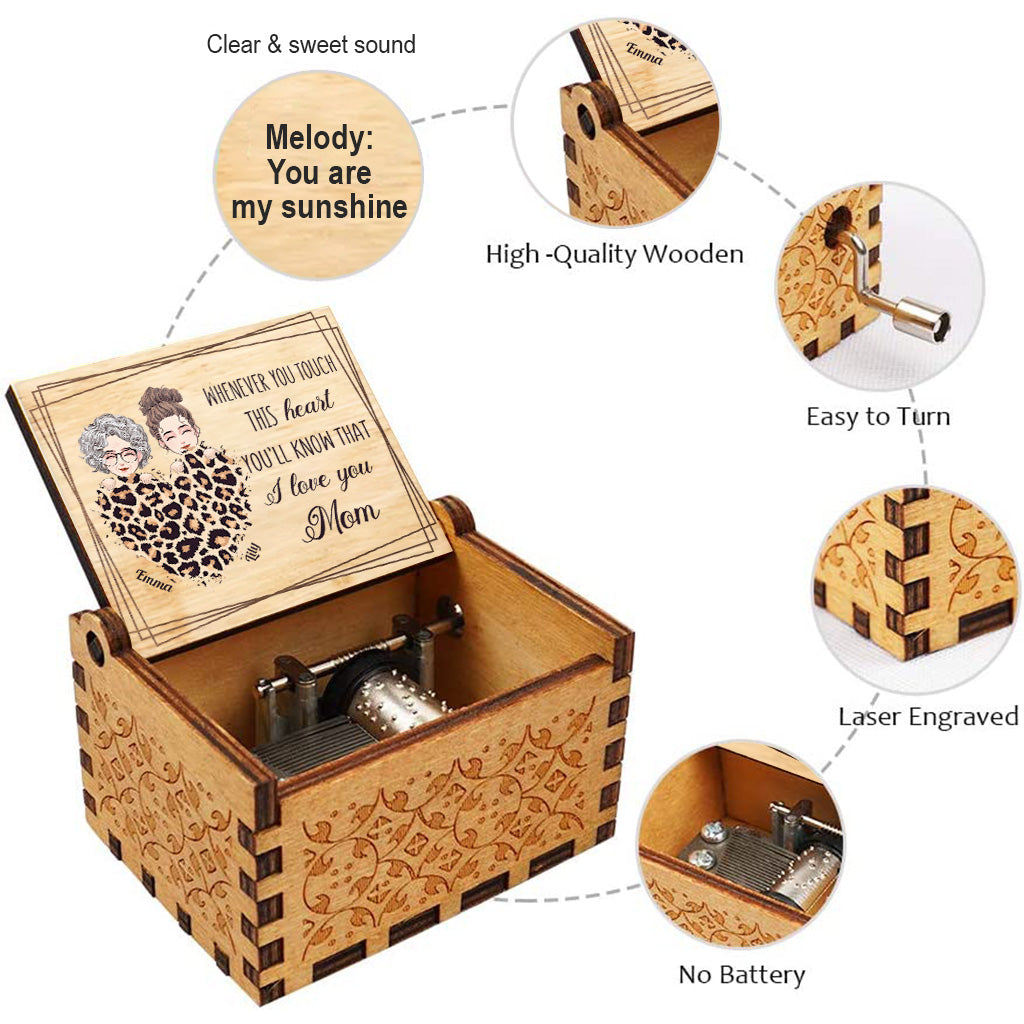Whenever You Touch This Heart - Personalized Mother's Day Mother Hand Crank Music Box
