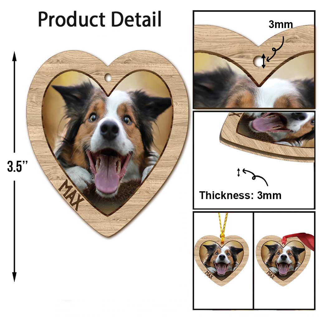 Merry Christmas - Personalized Christmas Dog Ornament (Printed On Both Sides)