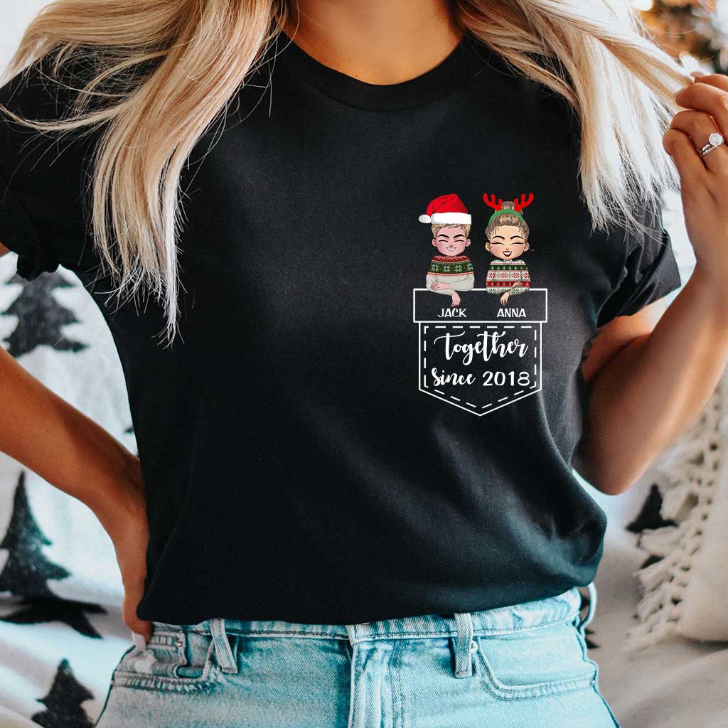 Together - Personalized Christmas Couple T-shirt and Hoodie