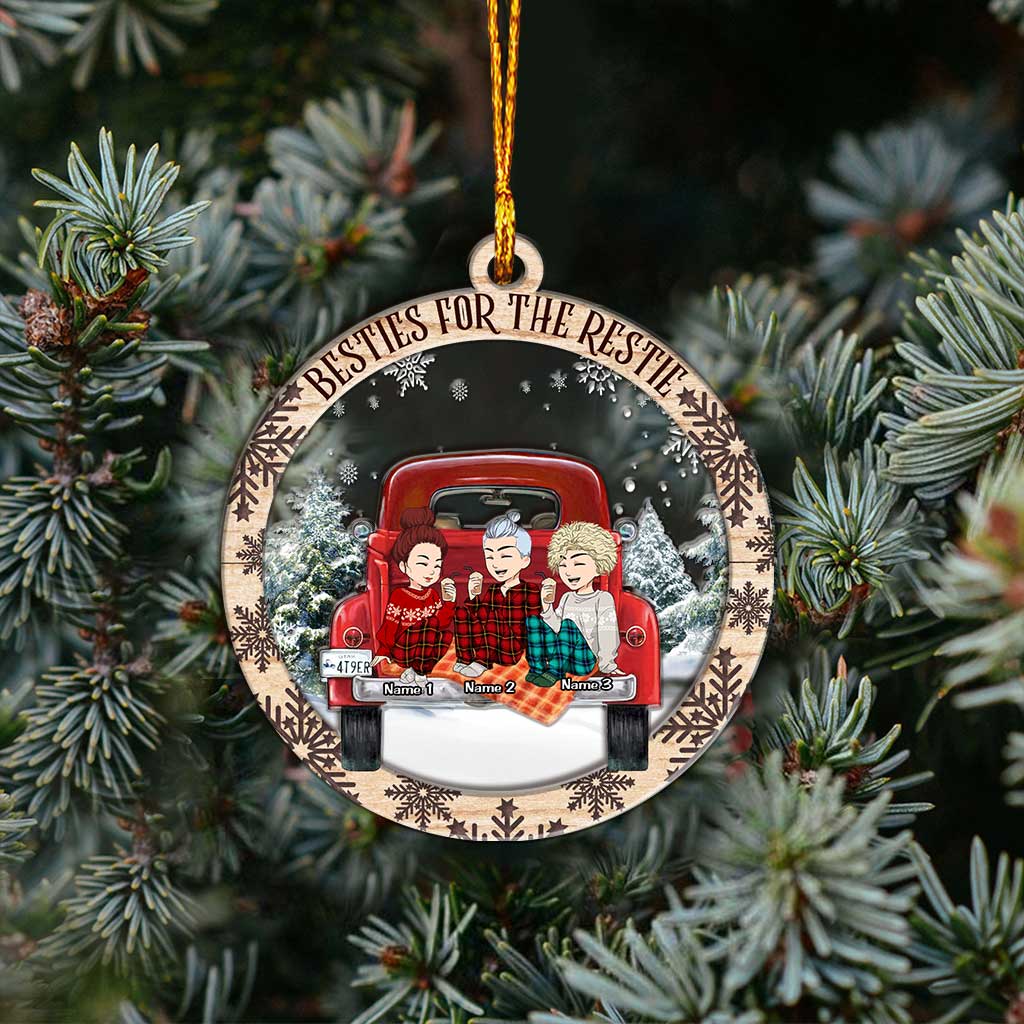 Besties For The Restie - Personalized Christmas Layers Mix Ornament