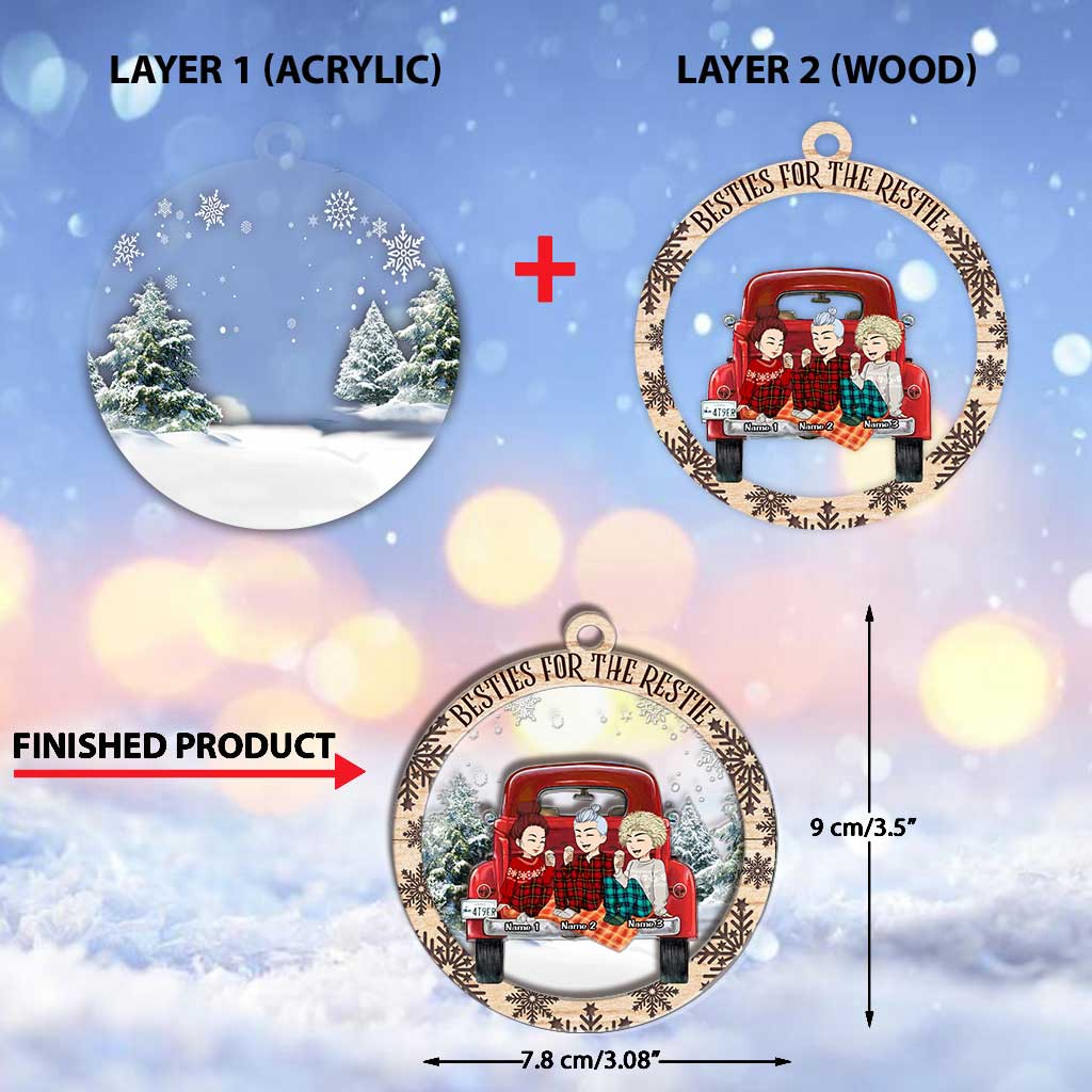Besties For The Restie - Personalized Christmas Layers Mix Ornament