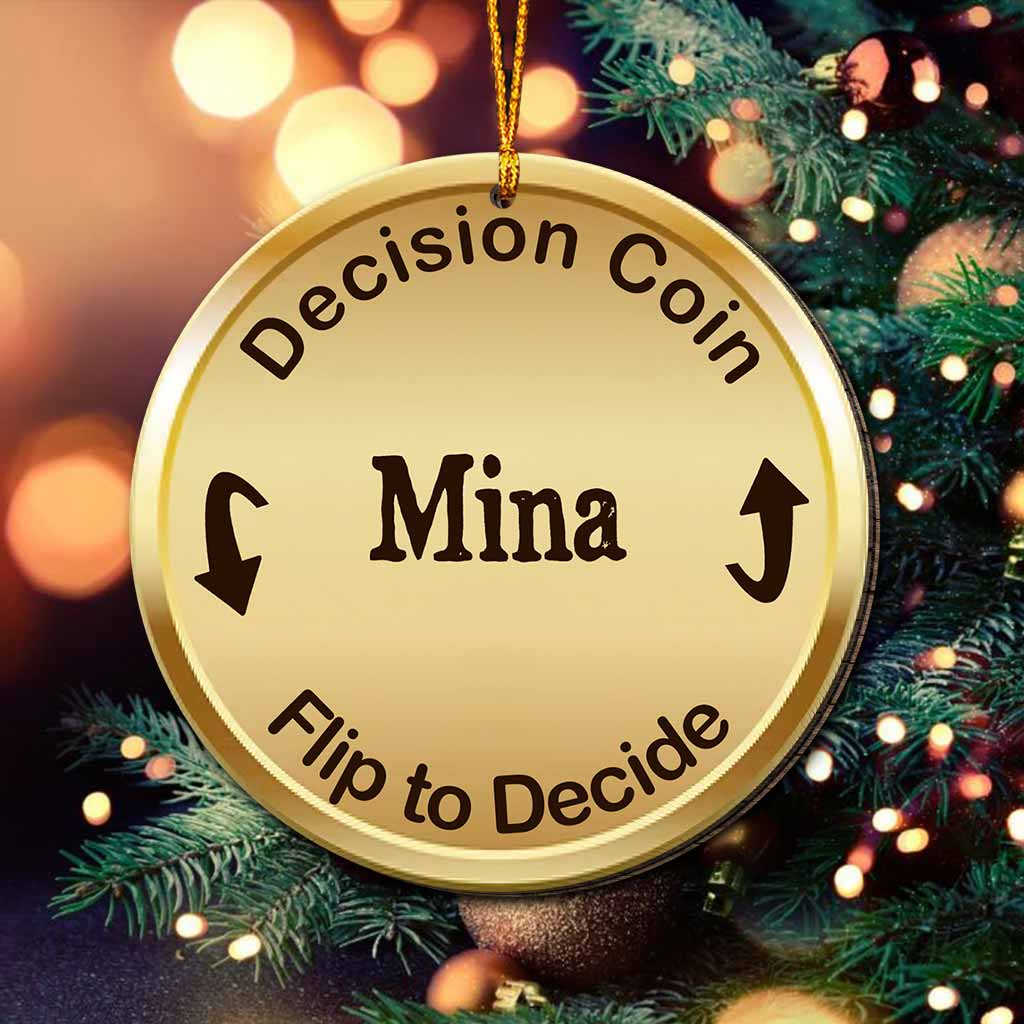 Decision Coin Round Ornament - Personalized Christmas Couple Ornament (Printed On Both Sides)