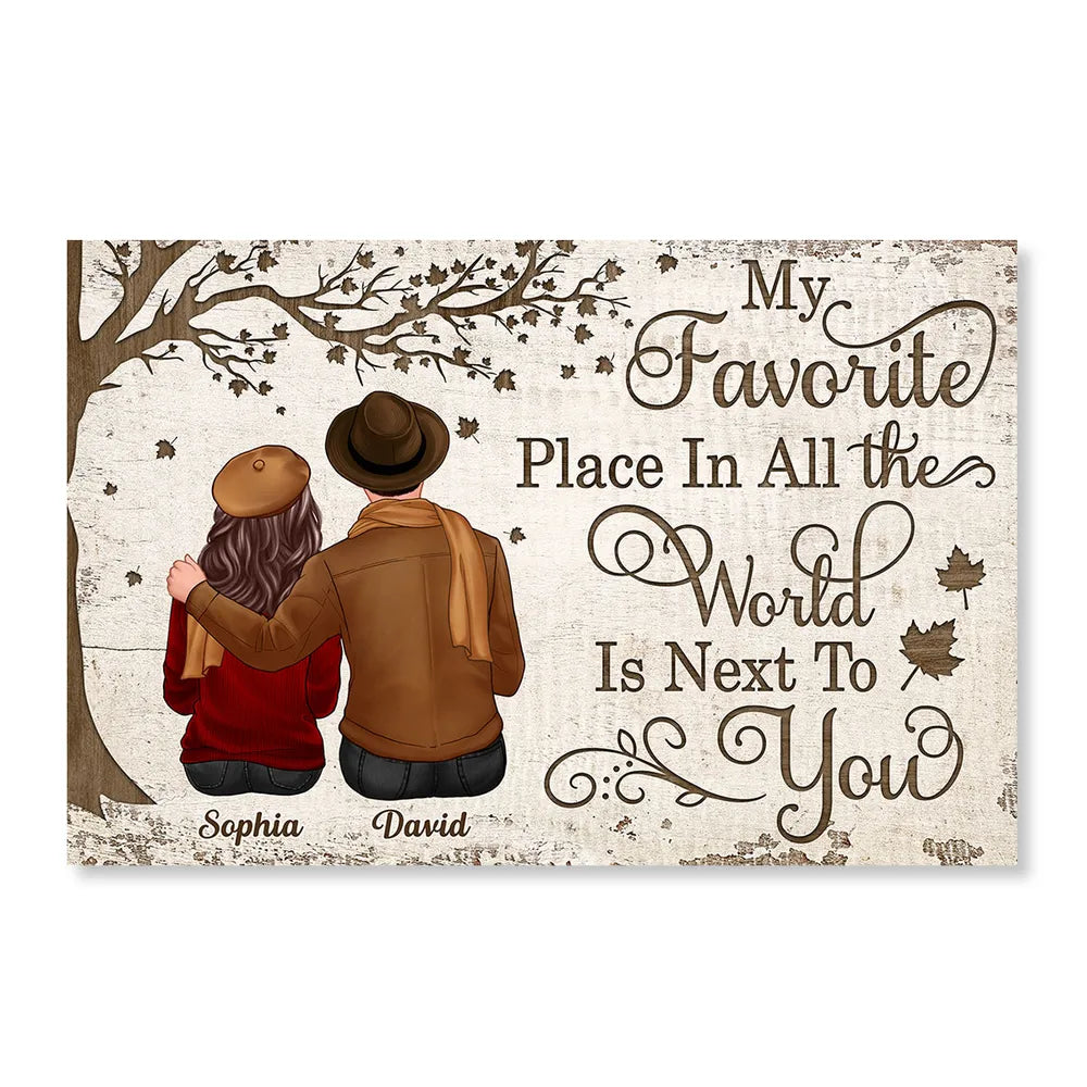 Personalized Couples Poster – Custom Name Romantic Canvas Print