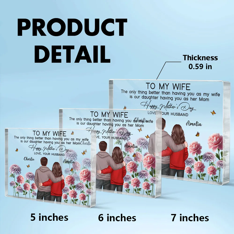 Custom Mother’s Day Gift – To My Wife – Personalized Poster, Plaque, Keychain, and More – A Gift to Cherish Forever