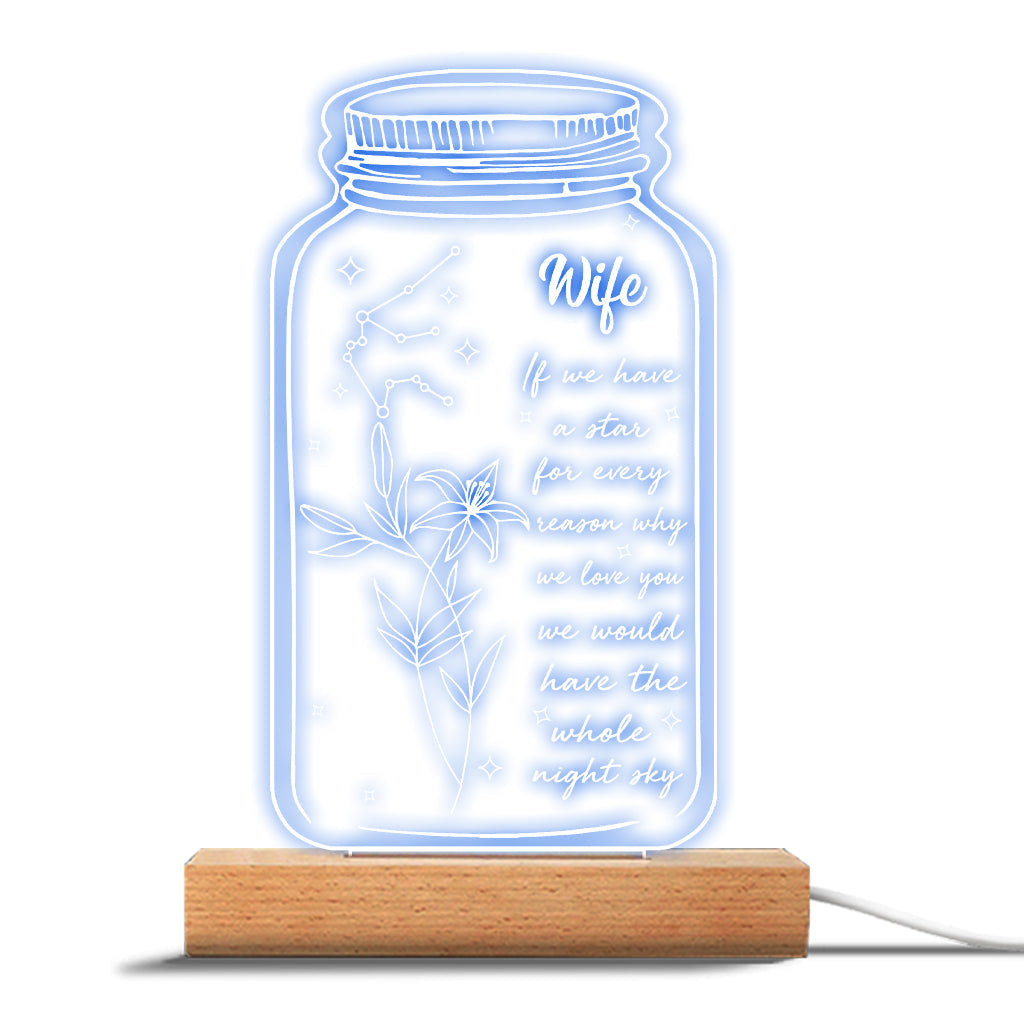 If I Had A Star Birth Flower Zodiac Sign - Gift for mom, grandma, daughter, wife, girlfriend, dad, grandpa, boyfriend, husband - Personalized Shaped Plaque Light Base