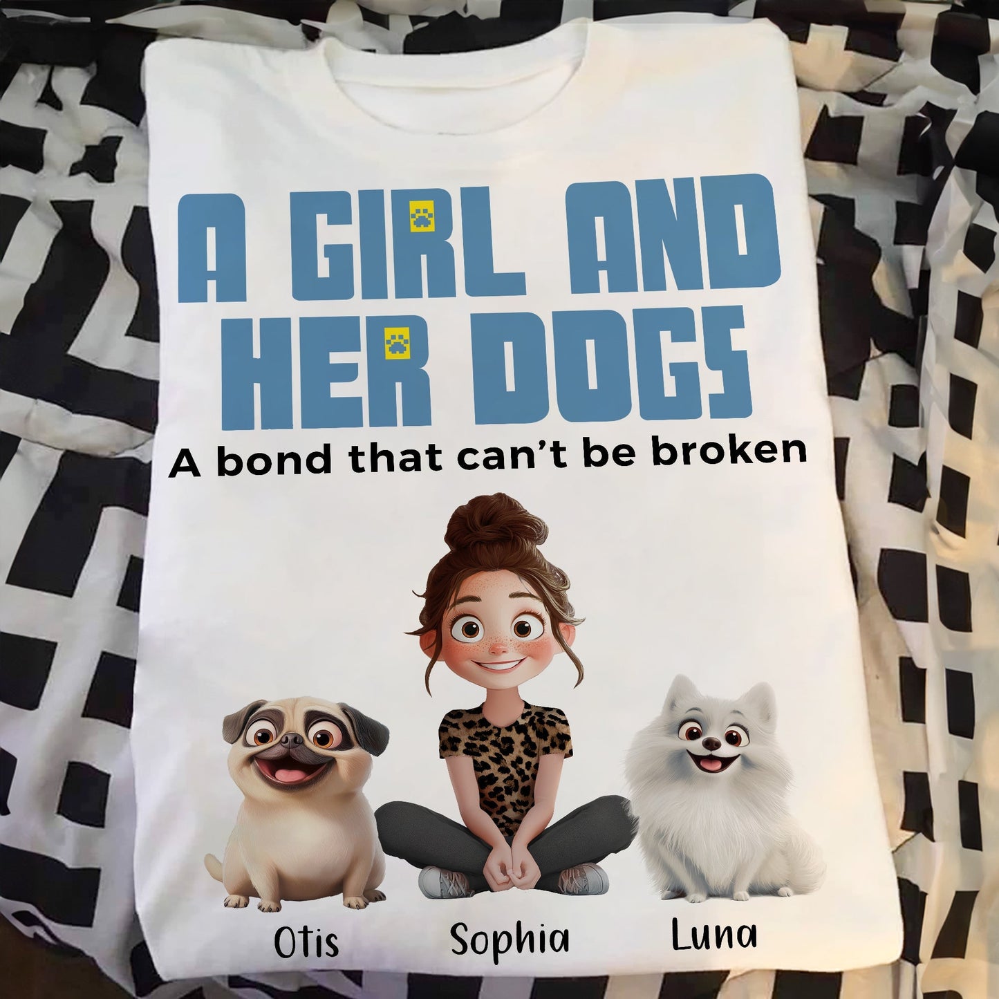 Custom Dog & Owner Classic Tee - Personalized Pet Gift Keychain Canvas