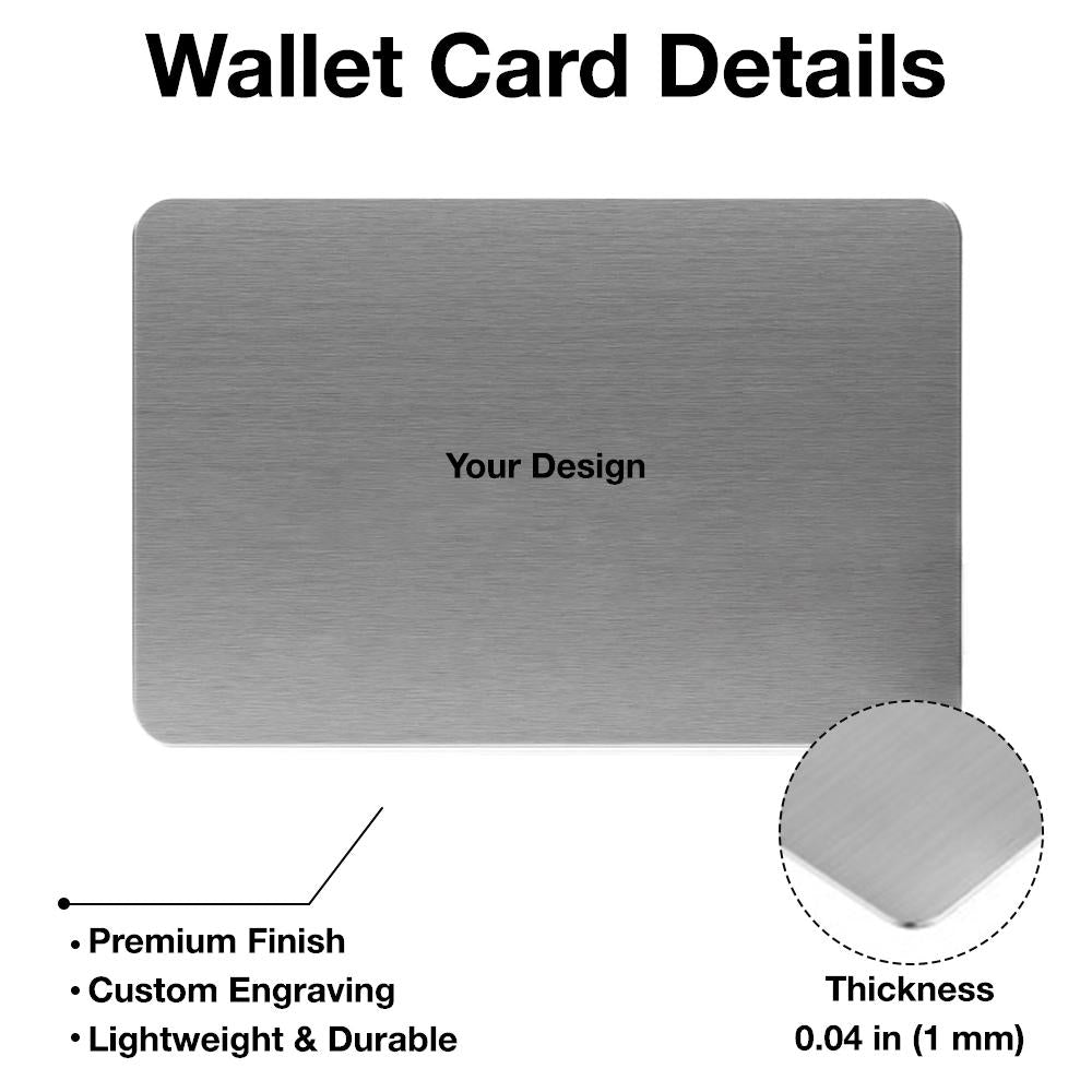 Metal Wallet Card - I Will Carry You With Me Until I See You Again - Memorial Gift From Photo