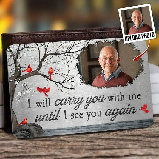 Personalized Memorial Photo Wallet Card - Custom Aluminum Keepsake