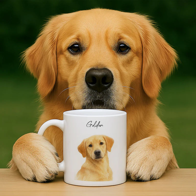 Custom Watercolor Pet Portrait Mug – Perfect for Dog Lovers