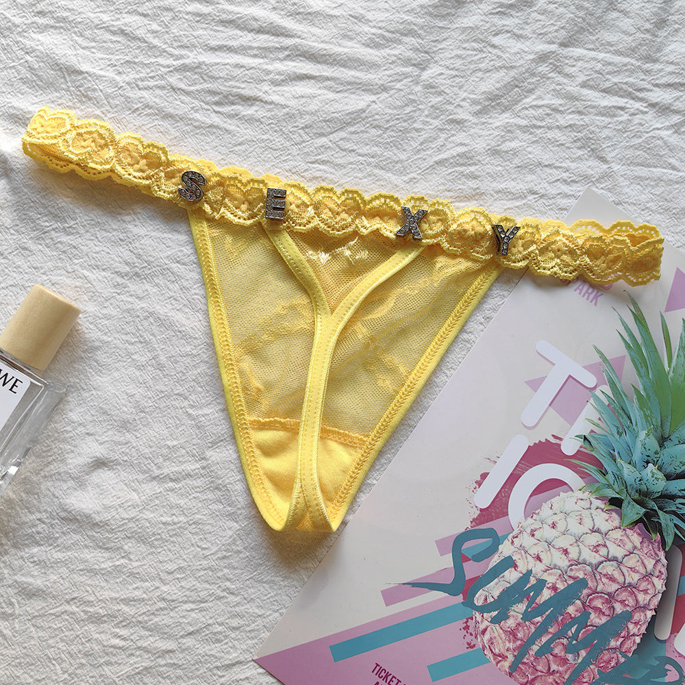 Customizable Sexy Women's Thong, Personalized Text Design, Valentine's Day Gift, Romantic Present for Couples