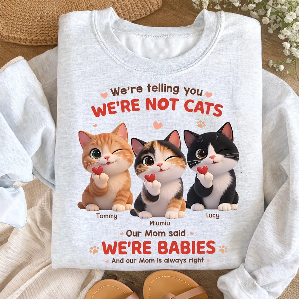 Personalized Classic Tee with Cute Winking Cats Quote, Unique Gift for Cat Moms, Funny Heartwarming Everyday Wear