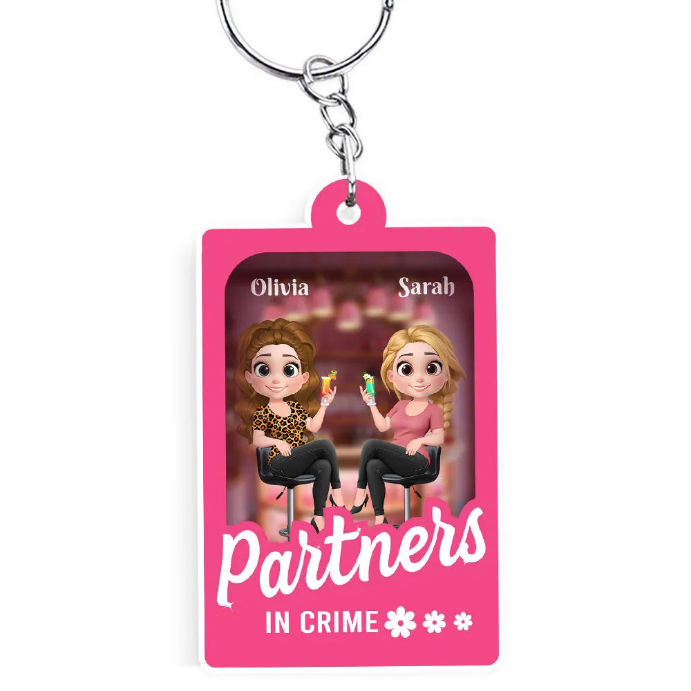 Besties Forever - Best Friend Gift, Personalized Acrylic Keychain for Sisters