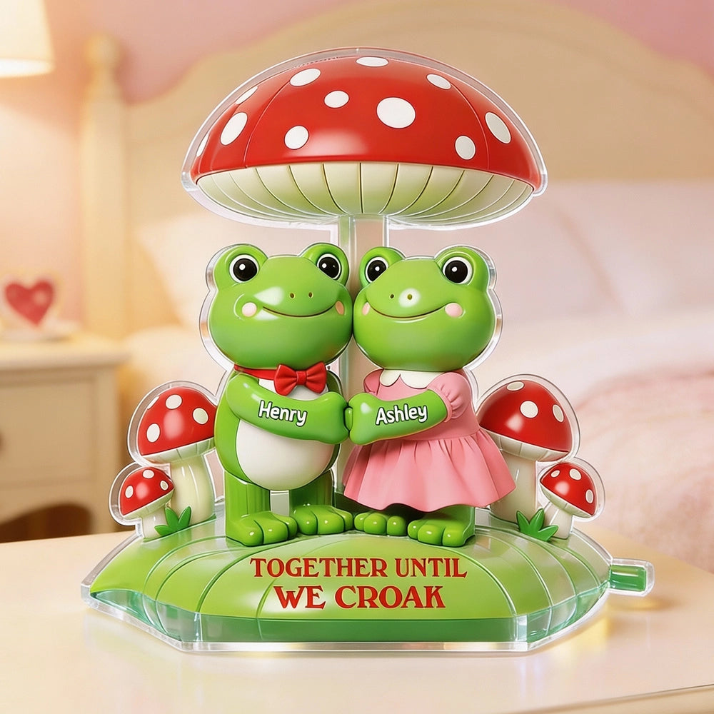 Shaped Acrylic Block Plaque Personalized Frog Love Keepsake Together Until We Croak Sweet Shelf Decor Unique Gift for Wife Husband