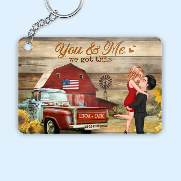 You & Me Rustic Vintage Truck Themed Couple Poster, Romantic Gift for Anniversaries