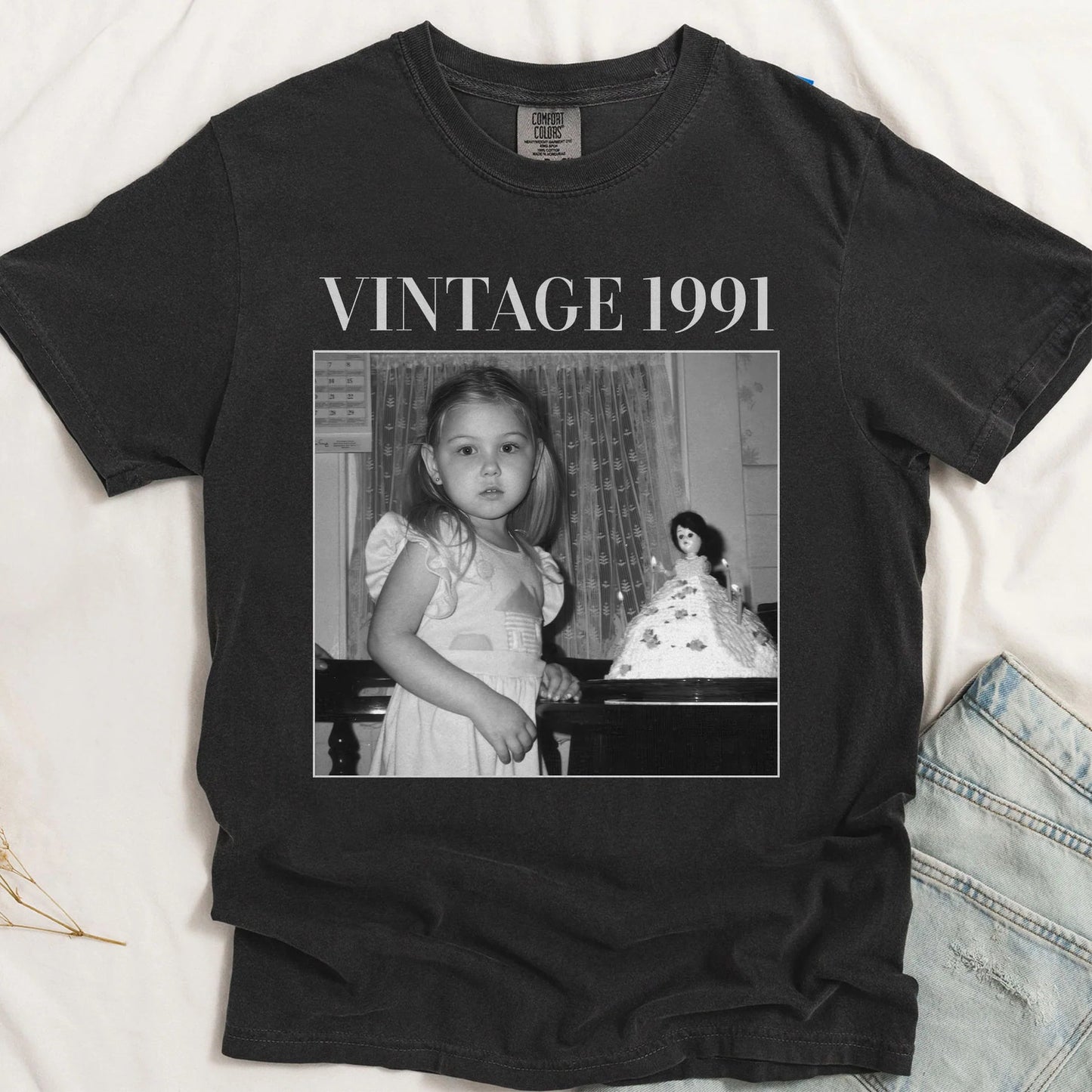 Nostalgic Personalized Photo Classic Tee Vintage Style Keepsake You Can Customize A Unique Creative Gift for Family