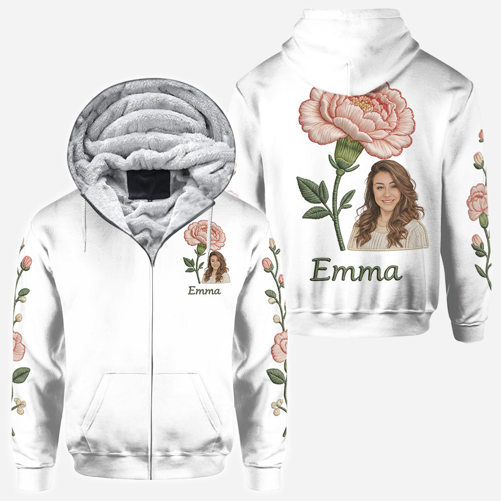 Custom Any Photo Birthmonth Flower - Personalized Self Love All Over Shirt