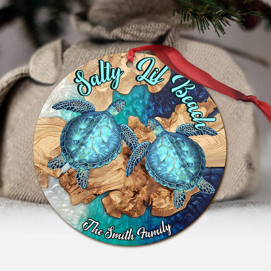 Salty Lil' Beach - Personalized Turtle Ornament