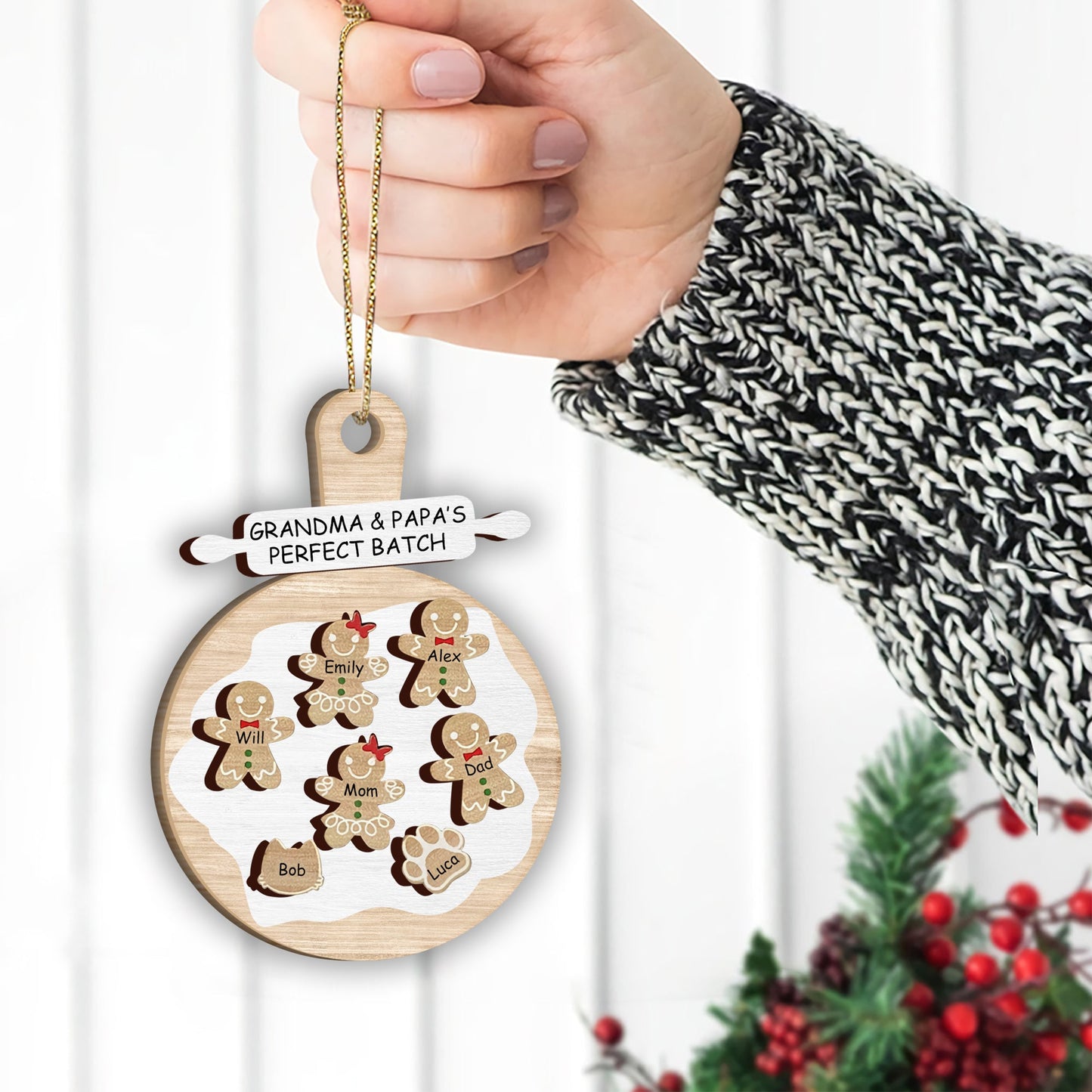 Perfect Batch - Gift for grandpa - Personalized 2 Layered Piece Ornament
