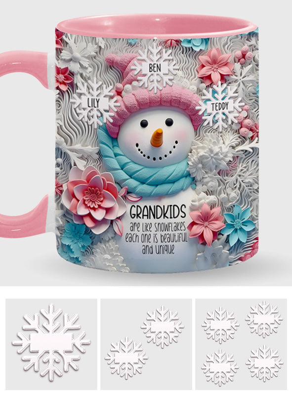 Grandkids Are Like Snowflakes - Gift for grandma - Personalized Accent Mug