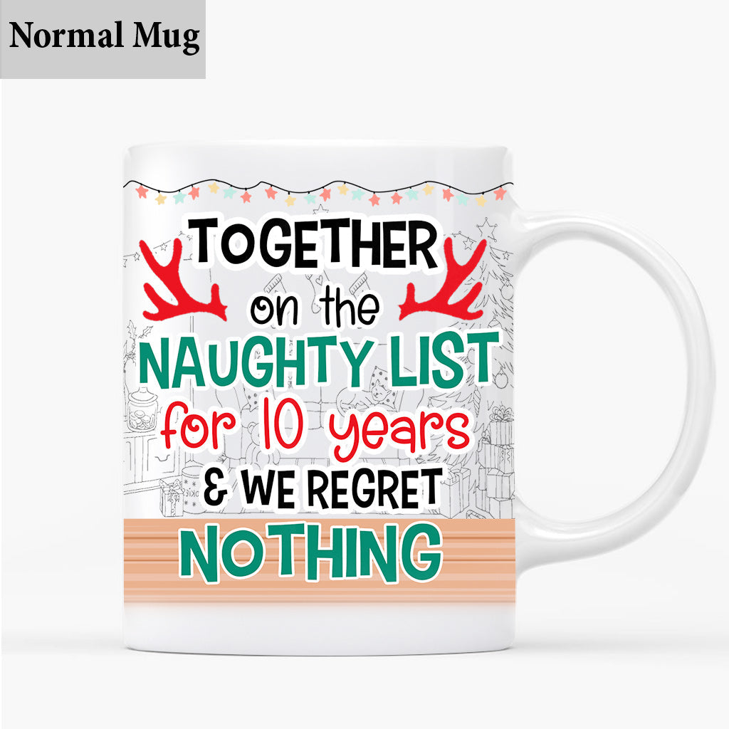 Together On The Naughty List - Personalized Couple Mug