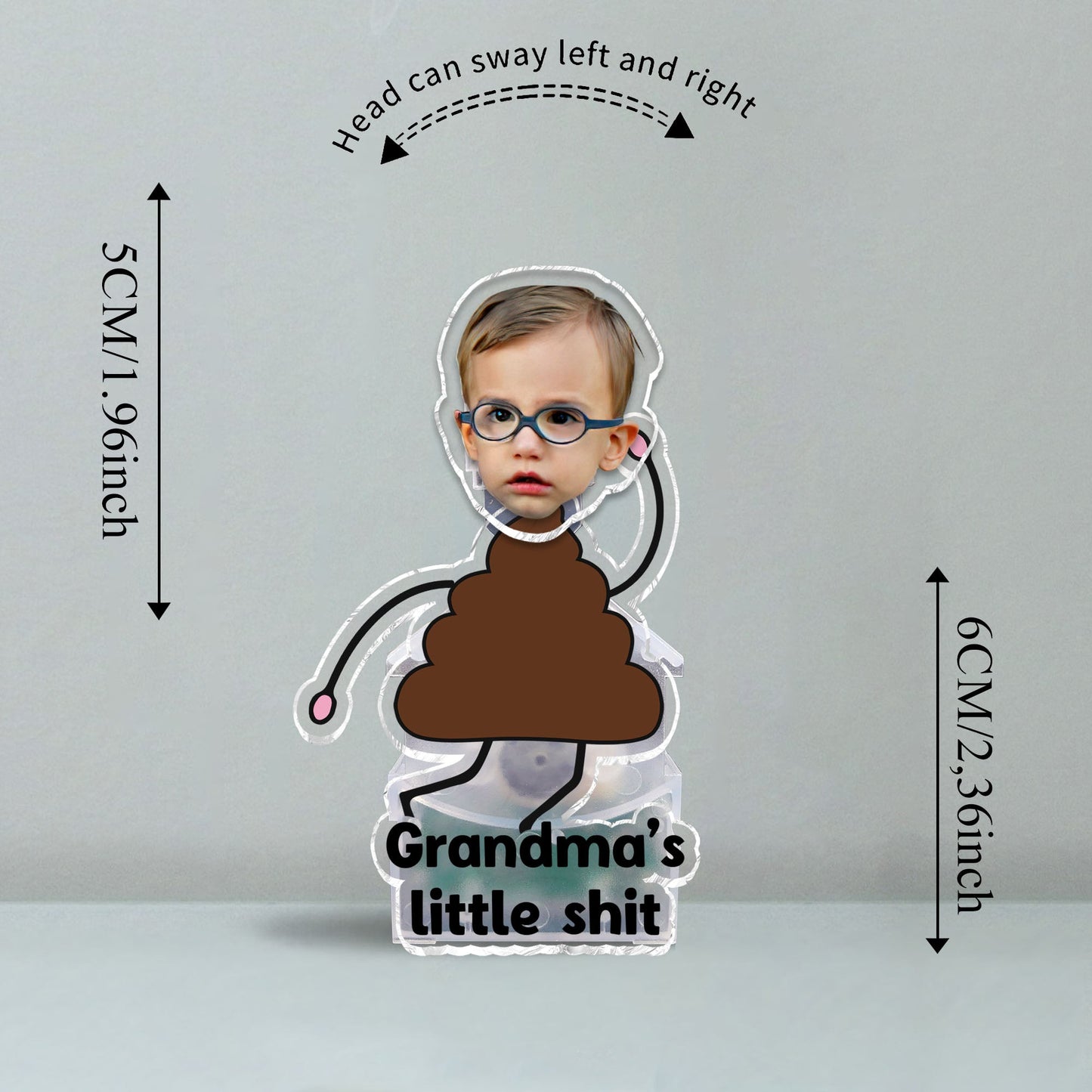 Grandma Little Sh*t - Gift for grandma - Personalized Custom Shaking Head