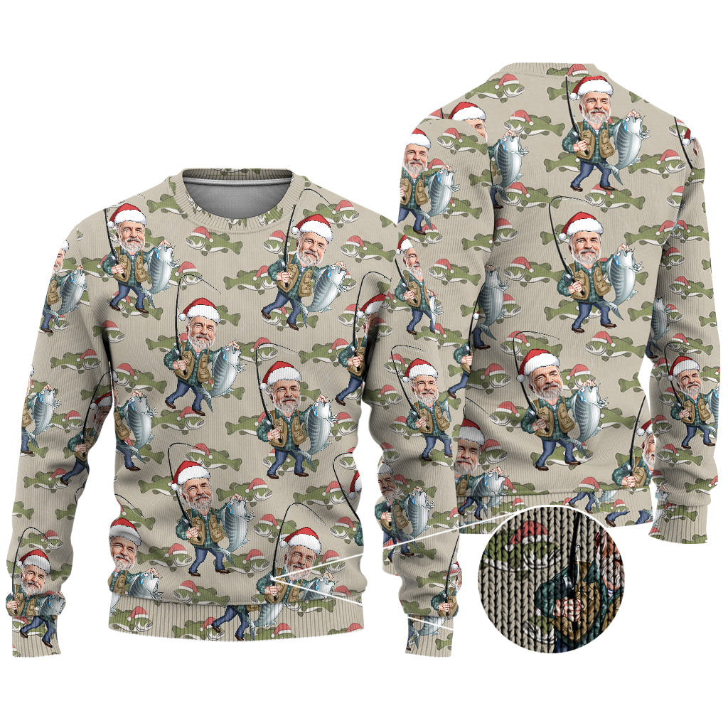 Fishing Christmas - Personalized Fishing Ugly Sweater