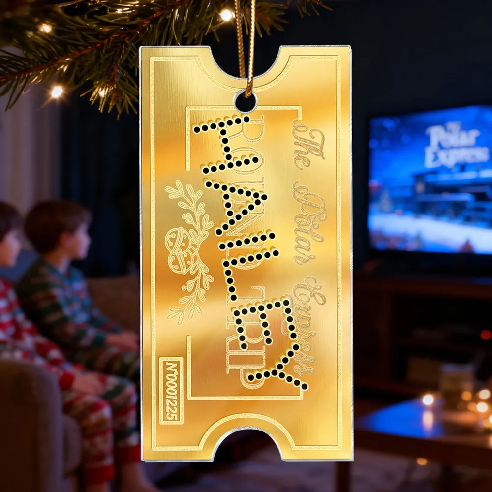 Acrylic Ornament with Personalized Ticket-Style Name for a Cozy Shelf or Backpack Charm Sweet Unique Gift for Kids