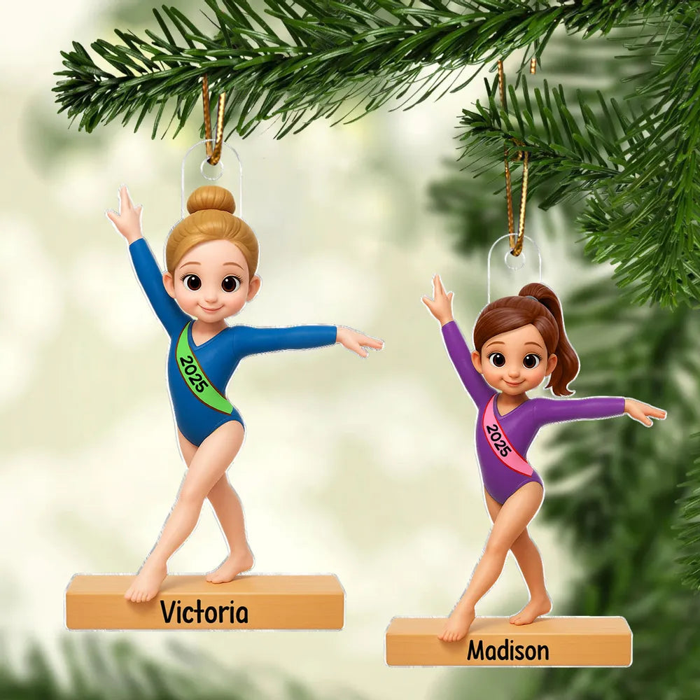 Gymnast Girl Acrylic Ornament – Holiday Keepsake, Perfect Gift for Daughters or Gymnastics Fans