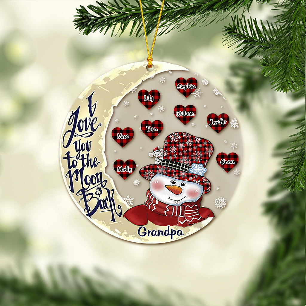I Love You To The Moon - Gift for grandma, grandpa, mom, dad - Personalized Ornament