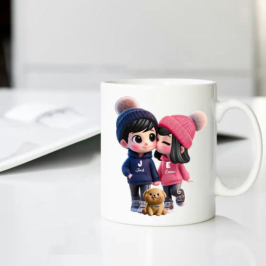 Personalized Couple's Ceramic Mug – Custom Names for Loved Ones