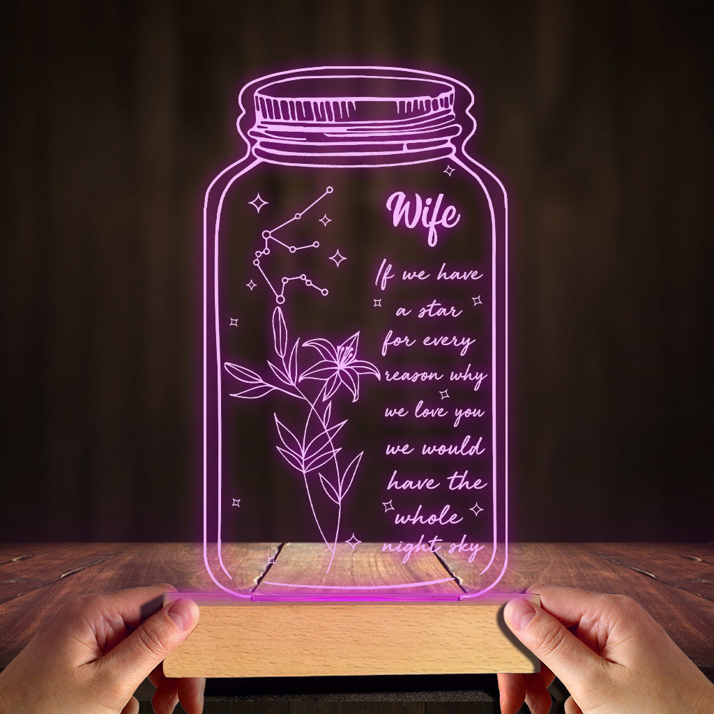 If I Had A Star Birth Flower Zodiac Sign - Gift for mom, grandma, daughter, wife, girlfriend, dad, grandpa, boyfriend, husband - Personalized Shaped Plaque Light Base