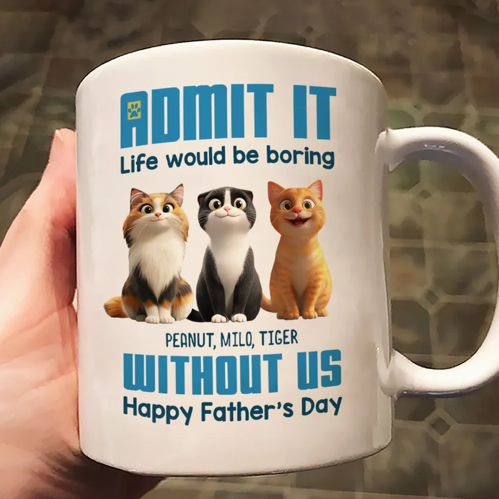 Personalized Cat Dad Mug for Father's Day Gift