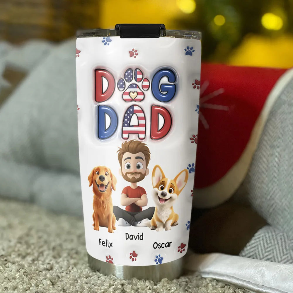 Cool Dog Dad Tumbler – Customizable Travel Mug for Dog Lovers – Perfect Gift for Dog Dads on Father’s Day or Birthdays