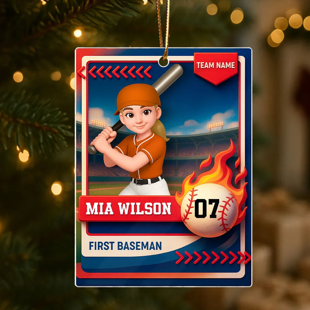 Personalized Baseball Acrylic Ornament – A Unique Gift for Young Players