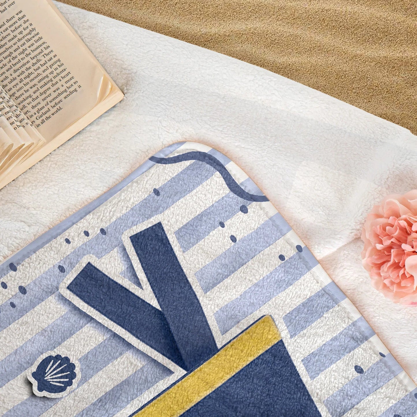 Personalized Beach Towel with Custom School Pennant Design for Poolside Days, A Unique Graduation Gift